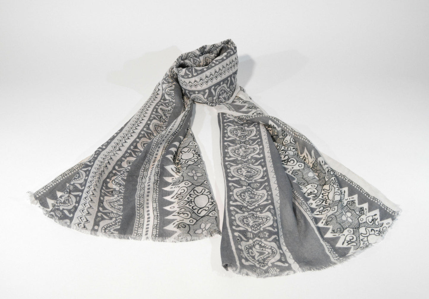 Szalik z wiskozy Bambu' Szalik z nadrukiem ręcznym Szalik farbowany ręcznie Szalik podłużny Uniwersalny szalik Szalik unisex Szalik męski Prezent dla niej Prezent dla niego Sciarpa